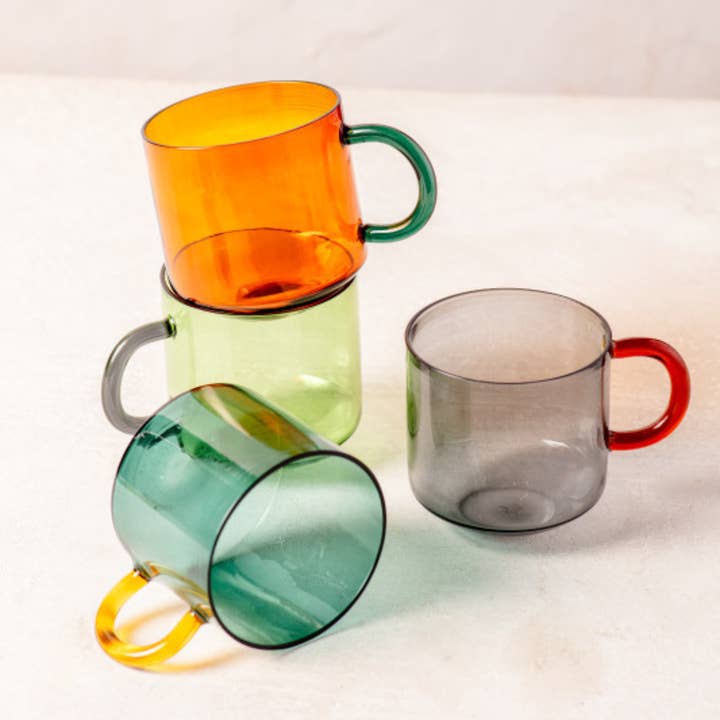 Niko Glass Mug, Teal