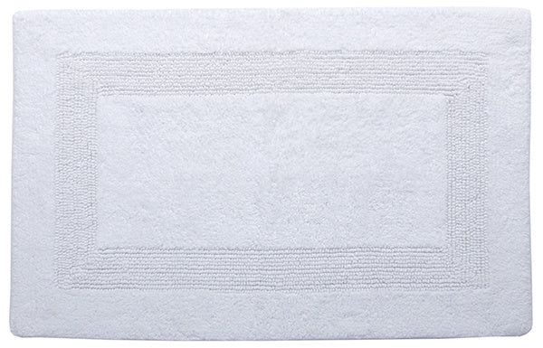 Serenity Bath Mat Reversible 100% Cotton Tufted White 20" X 32"
