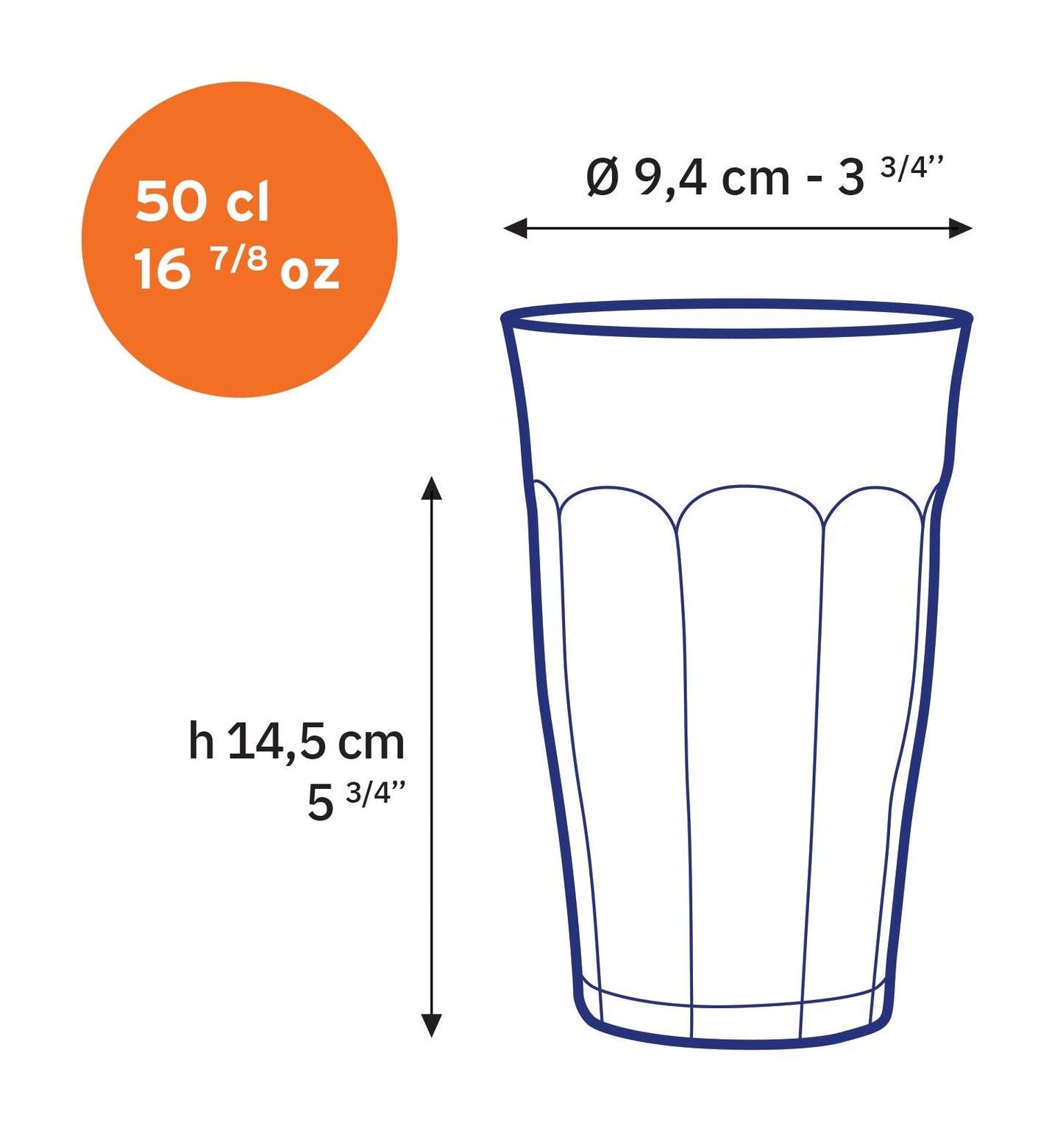 Le Picardie® Clear Glass Tumbler 16 7/8 oz- Set of 6