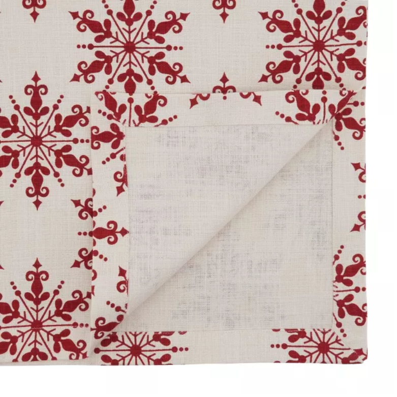 Snowflake Runner Red 14"x72"