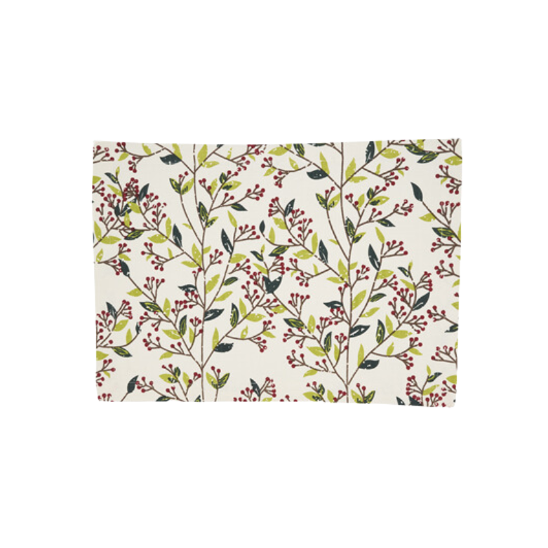 Mantel individual con diseño de frutos rojos, multicolor, 14 x 20 pulgadas