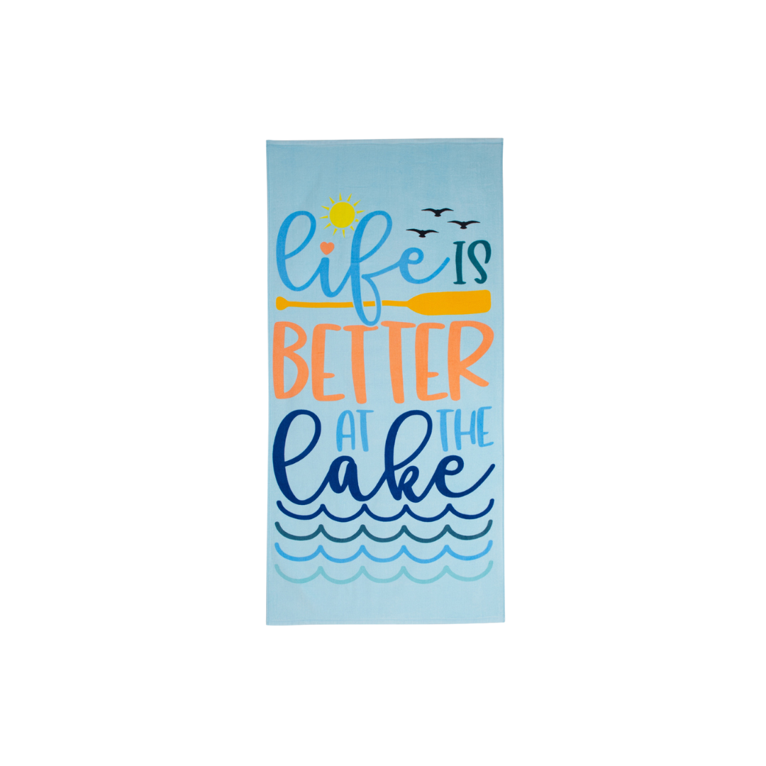 Life Is Better Velour Beach Towel 30" x 60"