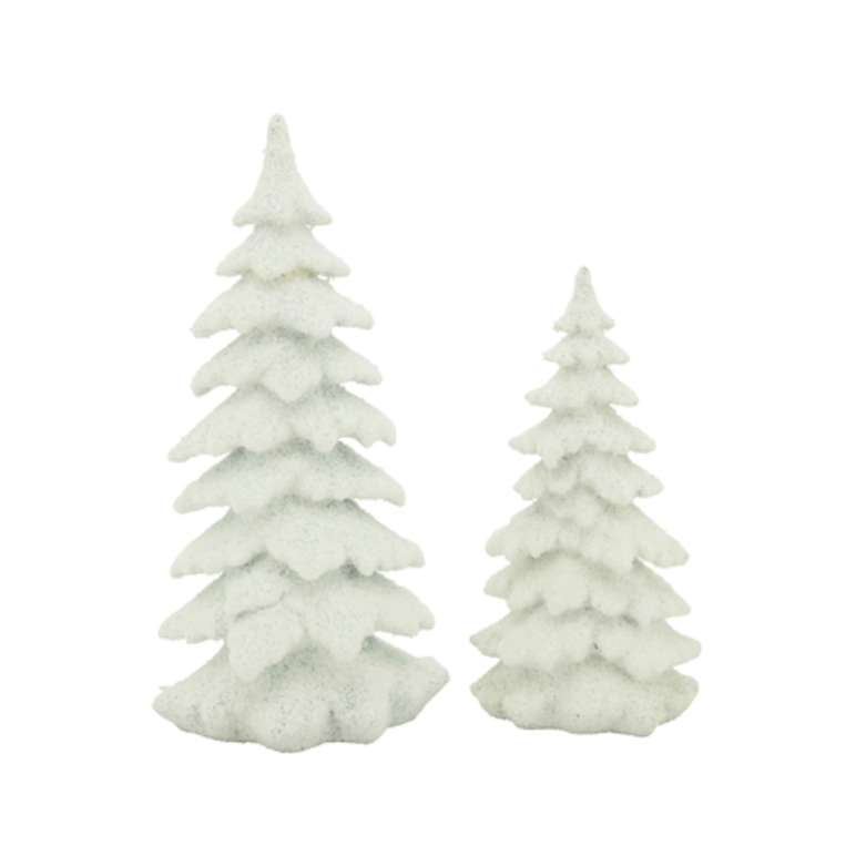 Frosted Christmas Tree resin White 12"