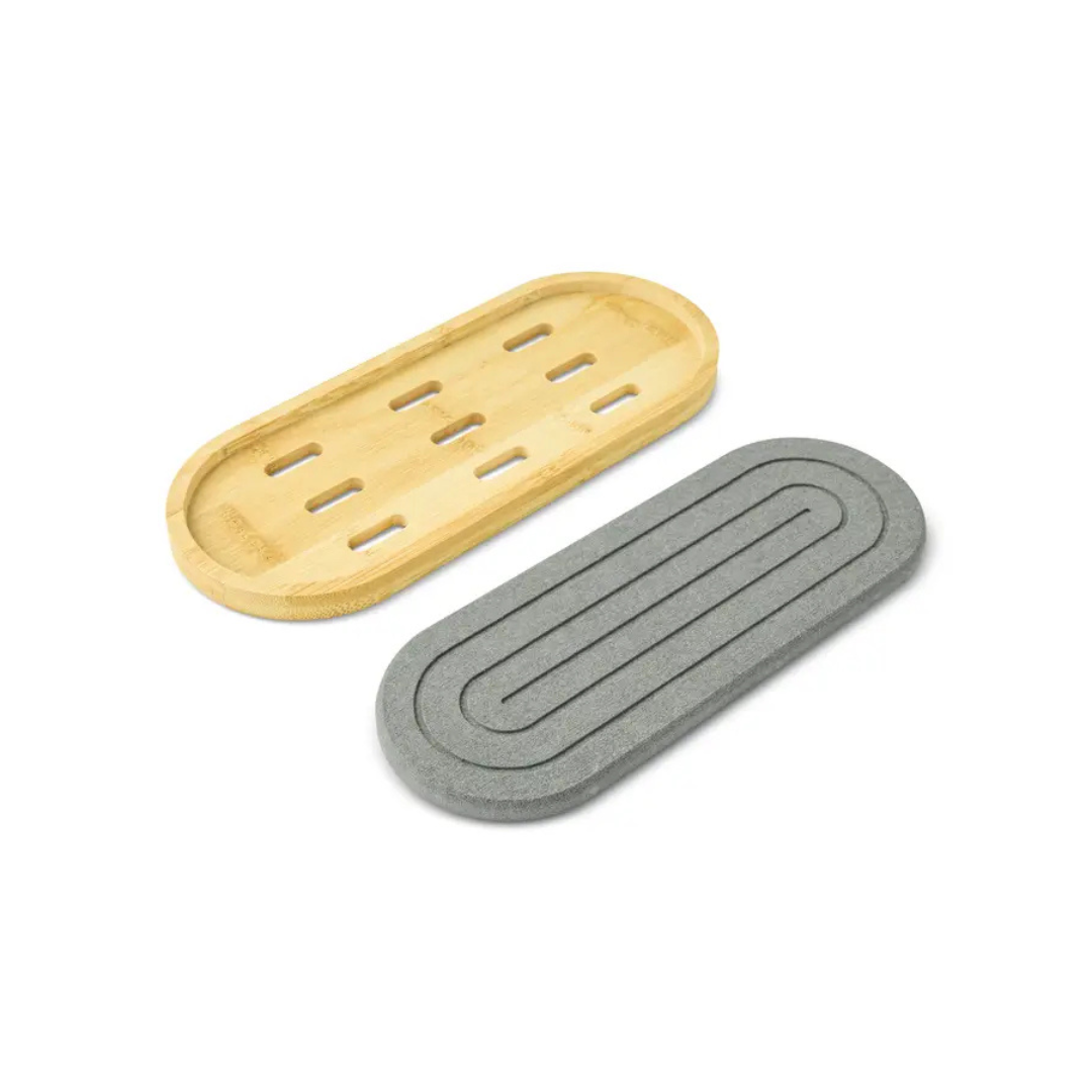 Round Diatomite Sink Caddy with Bamboo Base - Mouse