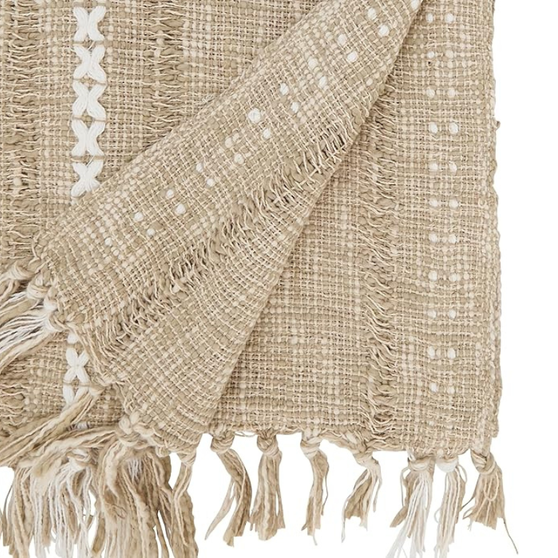 Striped Woven Runner taupe 16"x72"