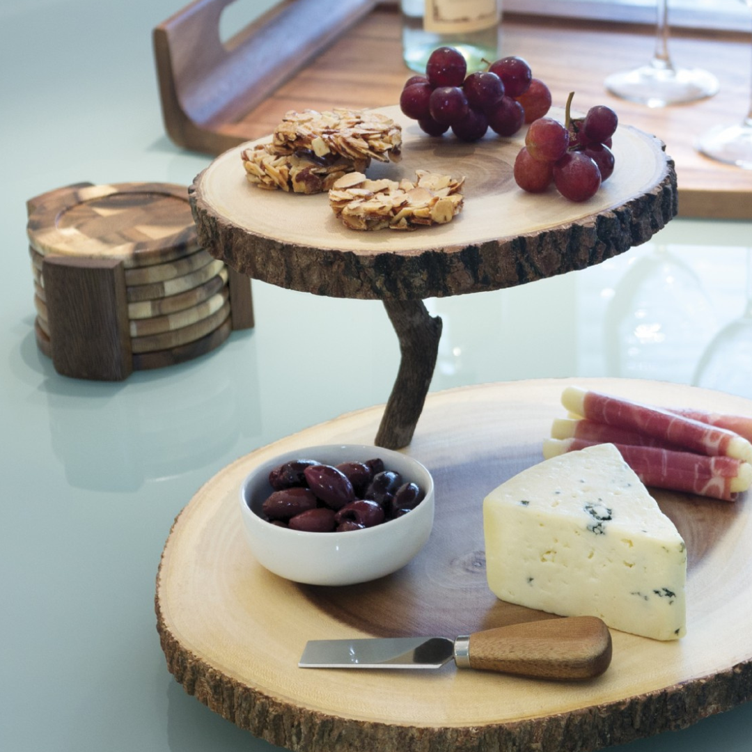 Acacia End Grain Coasters, Set of 7