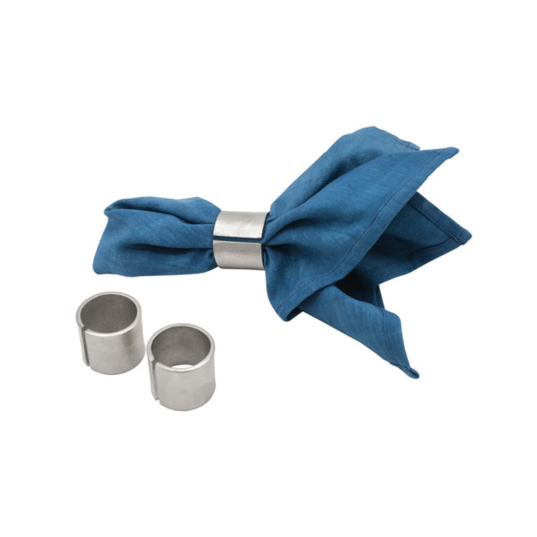 Ribbed Napkin Ring - Silver Set of 4