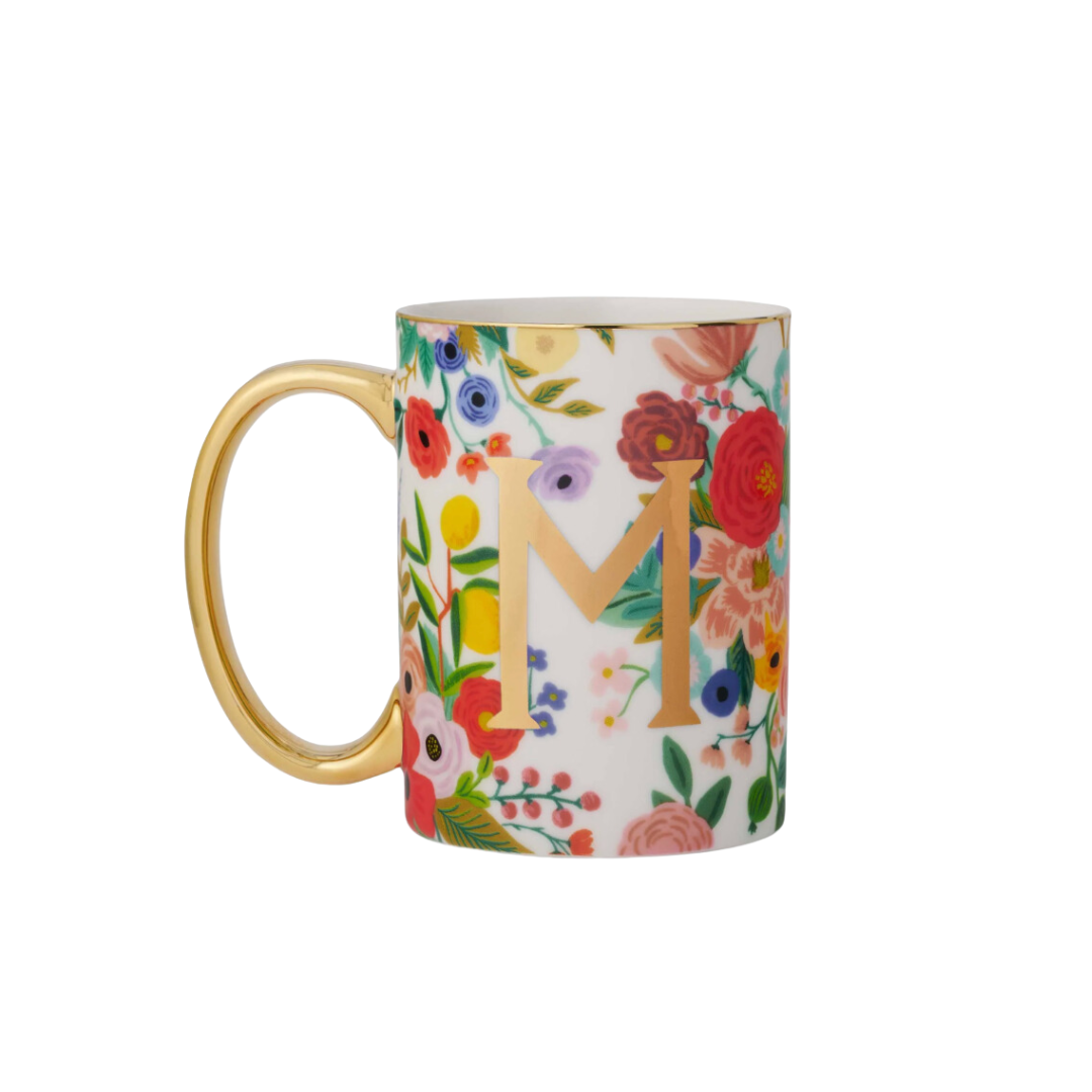 Taza de porcelana con monograma Garden Party - M