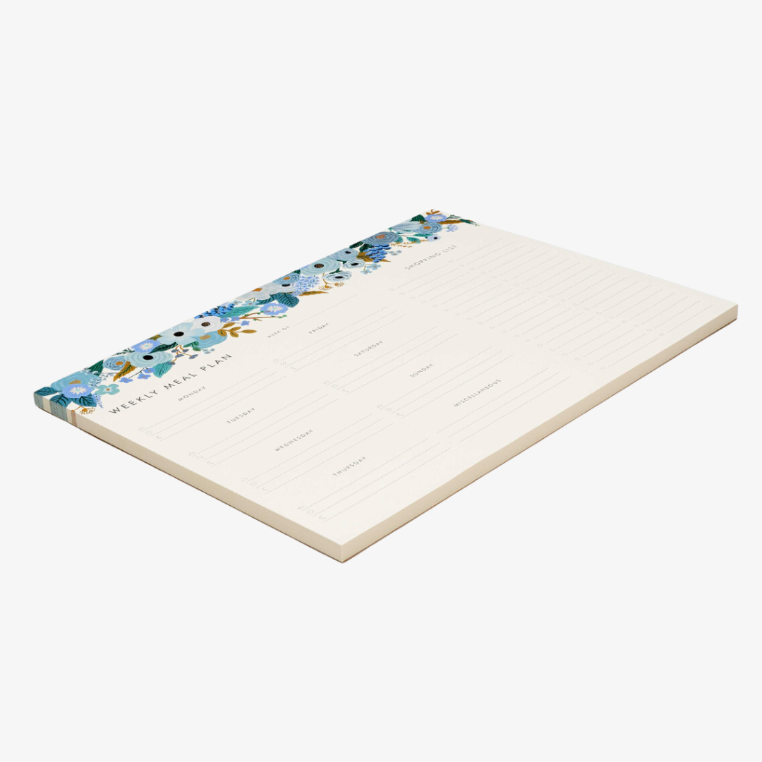 Garden Party Blue Meal Planner Notepad
