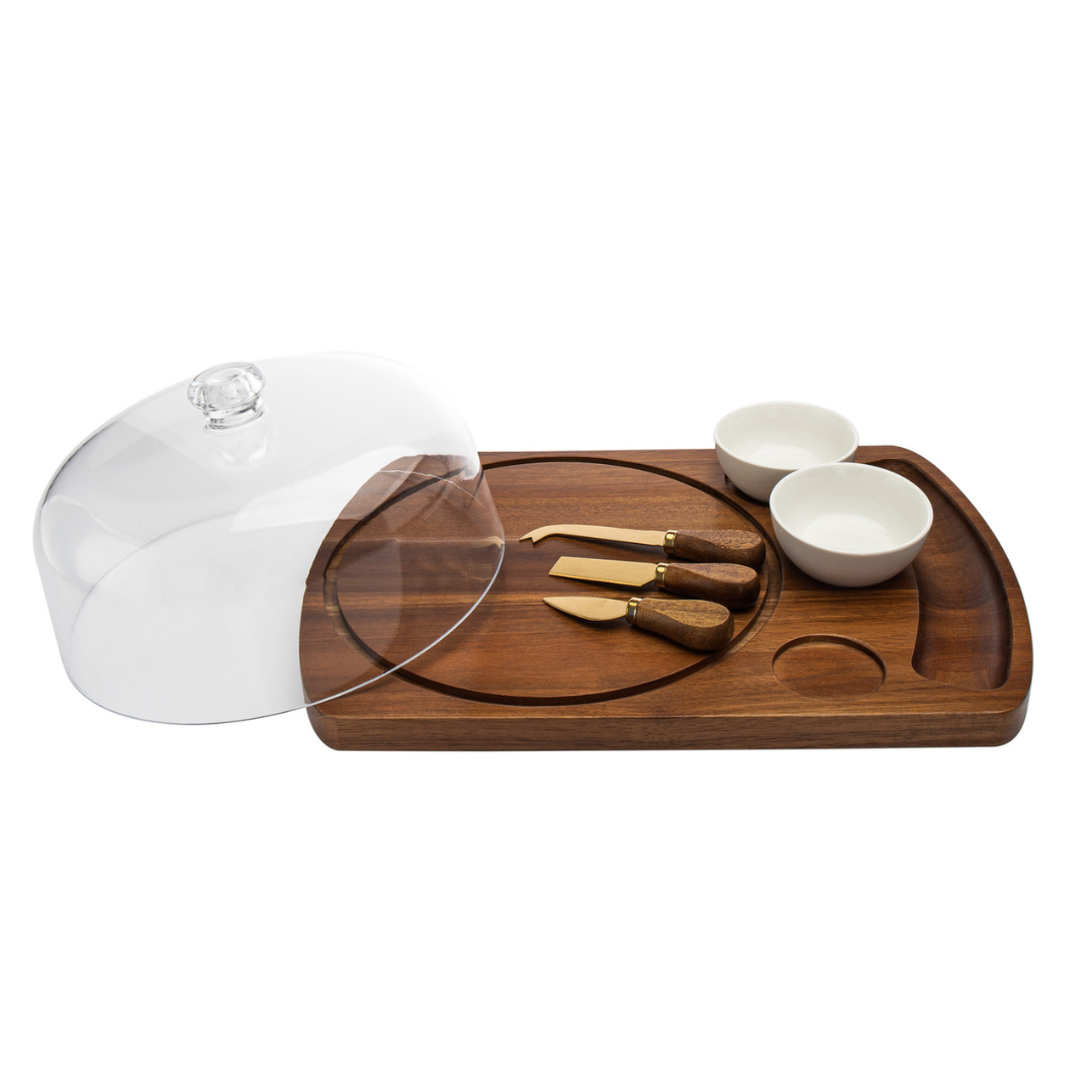 7-Piece Acacia Cheeseboard with Knives