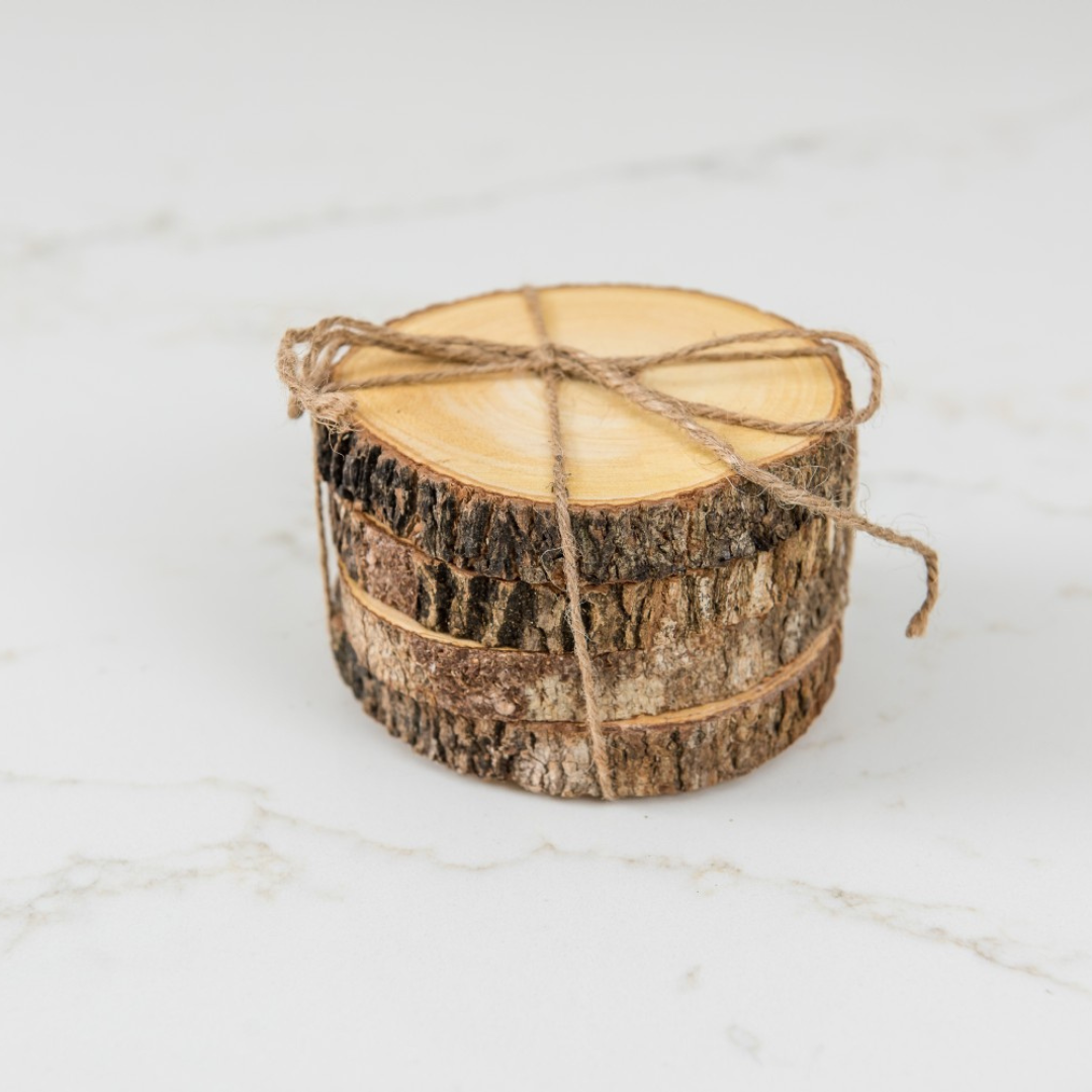 Acacia Bark Coasters, Set of 4