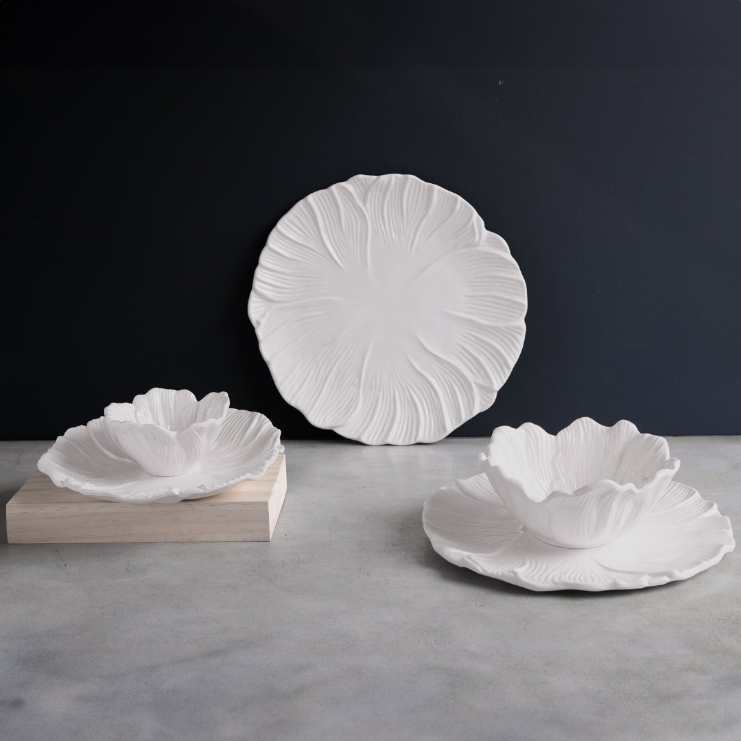 VIDA Lettuce Cereal Bowl Set of 4 White