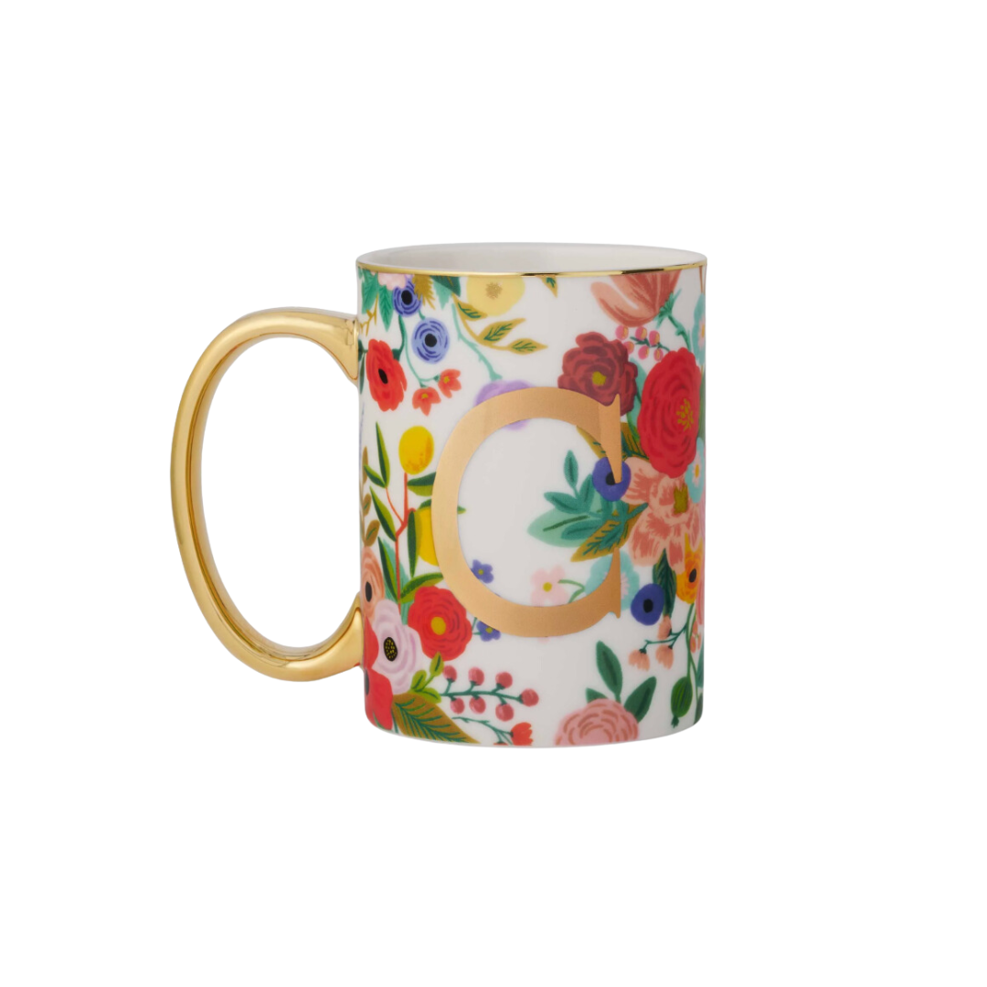 Taza de porcelana con monograma Garden Party - C
