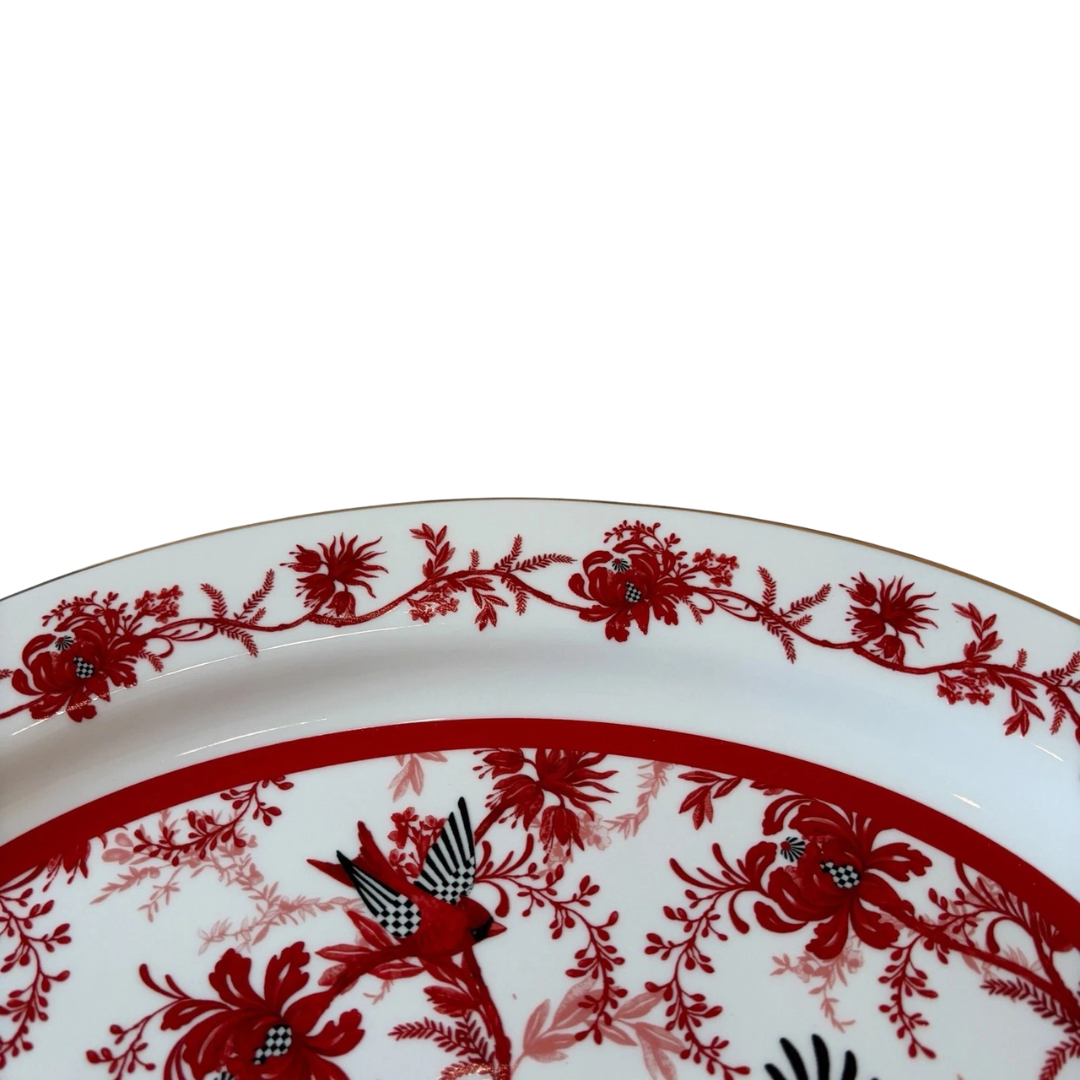 Cardinal Toile Oval Platter
