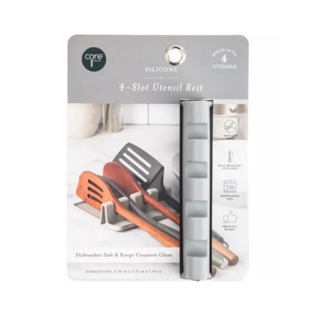 Soporte para utensilios de silicona con 4 ranuras - Peltre