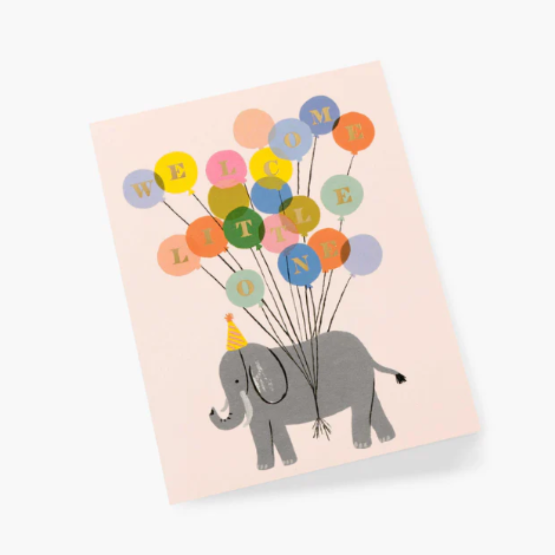 Tarjeta de bienvenida al elefante