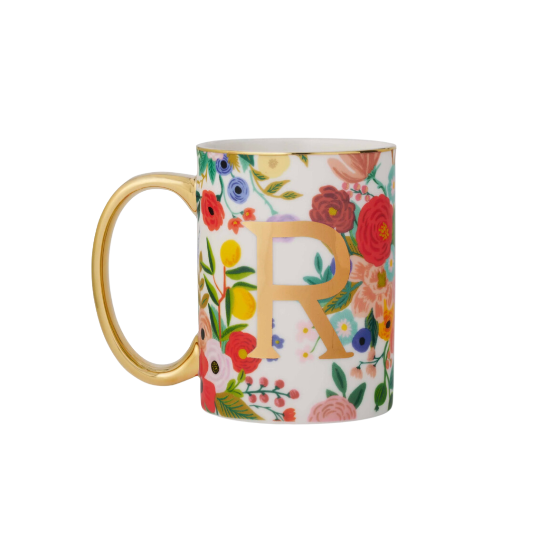 Taza de porcelana con monograma Garden Party - R