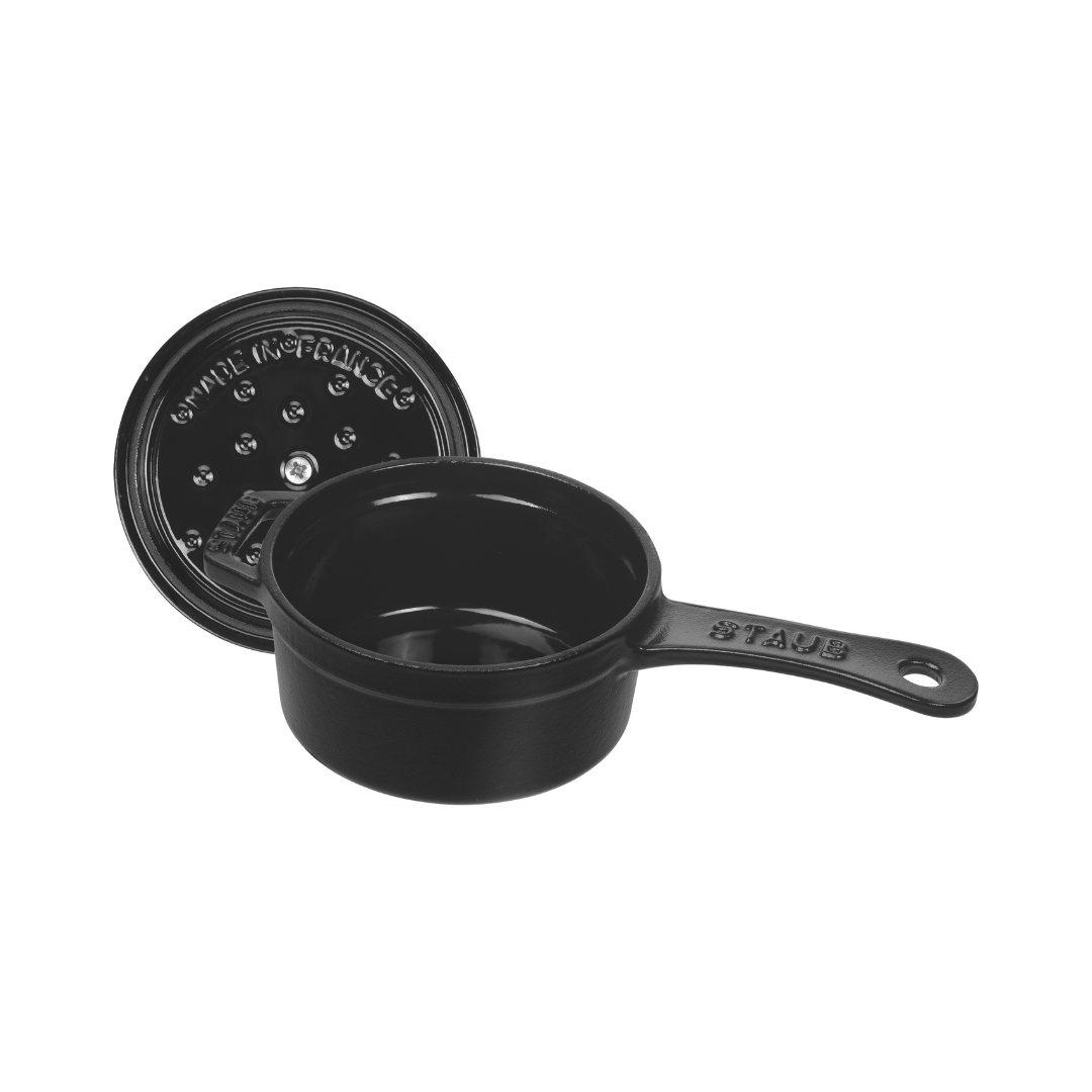 Cast Iron 0.25-qt Mini Saucepan - Matte Black