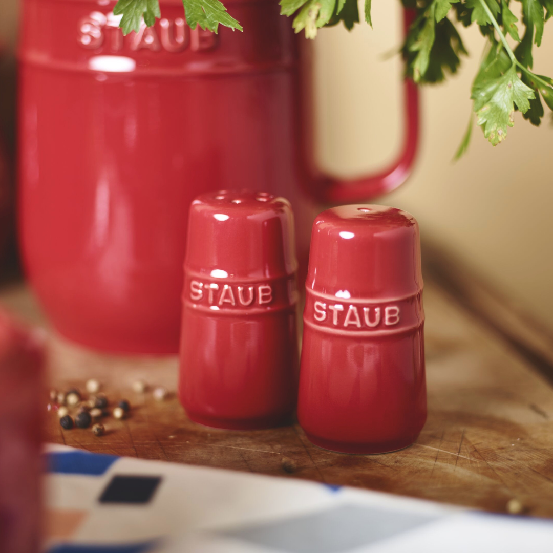 Staub Ceramic - Salt & Pepper Shaker-2 pc Set- Cherry