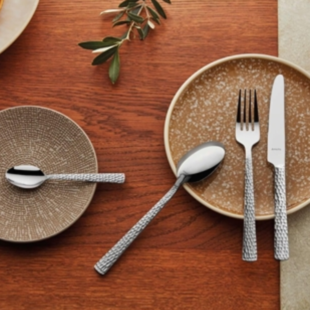 "Felicity" Flatware Set, Hammered s/s, 20pcs.
