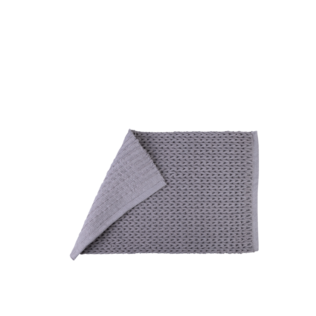 Braided Bath Mat Cotton/Micro Poly Marble Grey 20" X 32" Gsm 1920