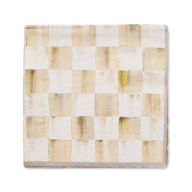 Mocha Check Dinner Paper Napkins