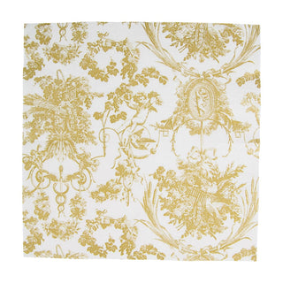 Romantic Toile Gold Cocktail Napkins