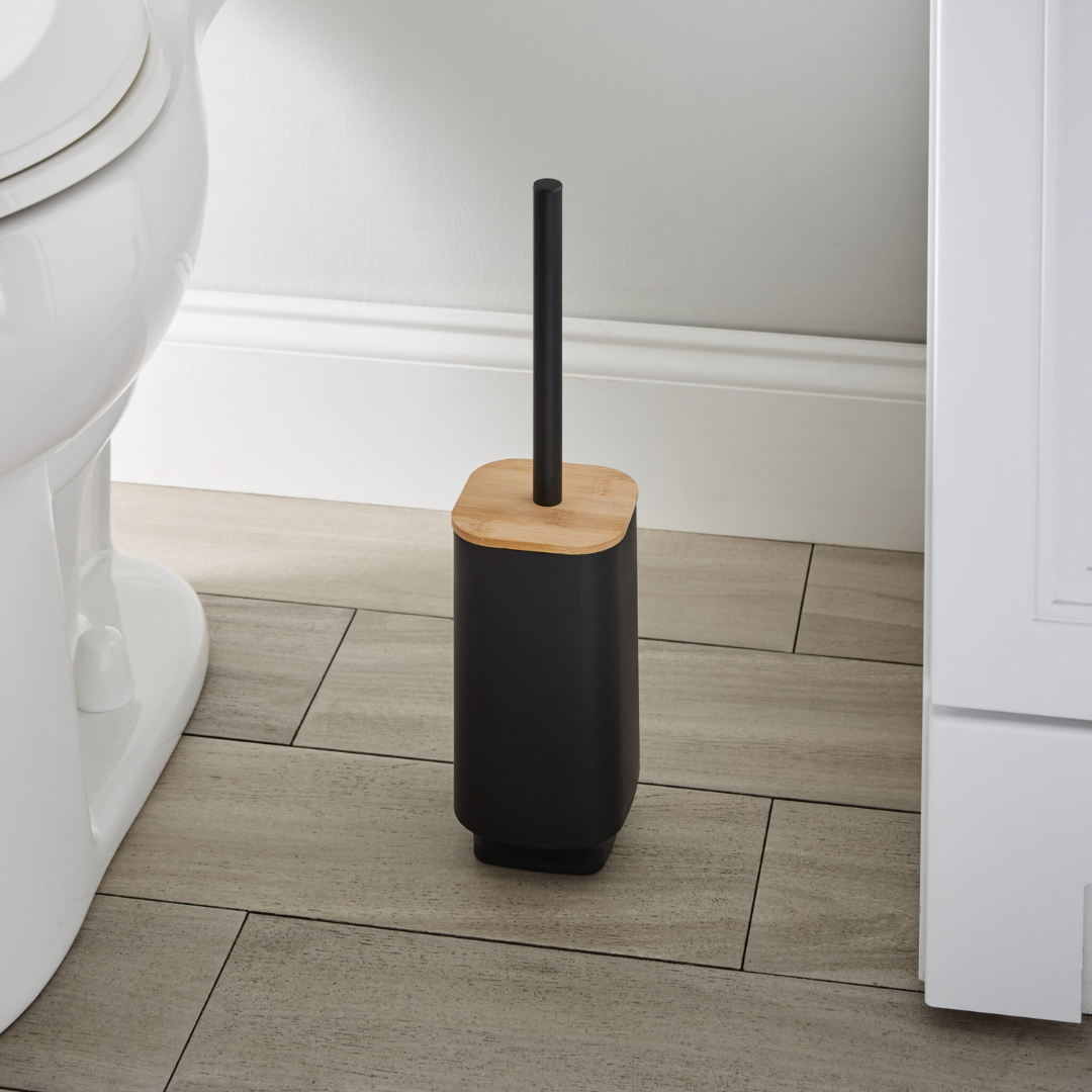 N&T Aspen Toilet Brush pp W/Bamboo Black