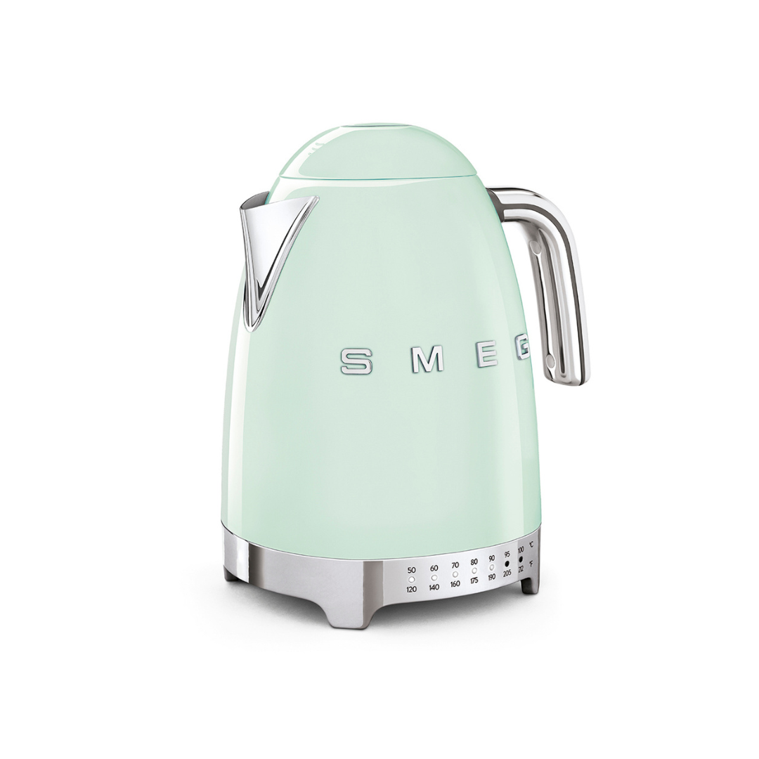 50s Retro Style Variable Temperature Kettle with 3D Logo - Pastel Green