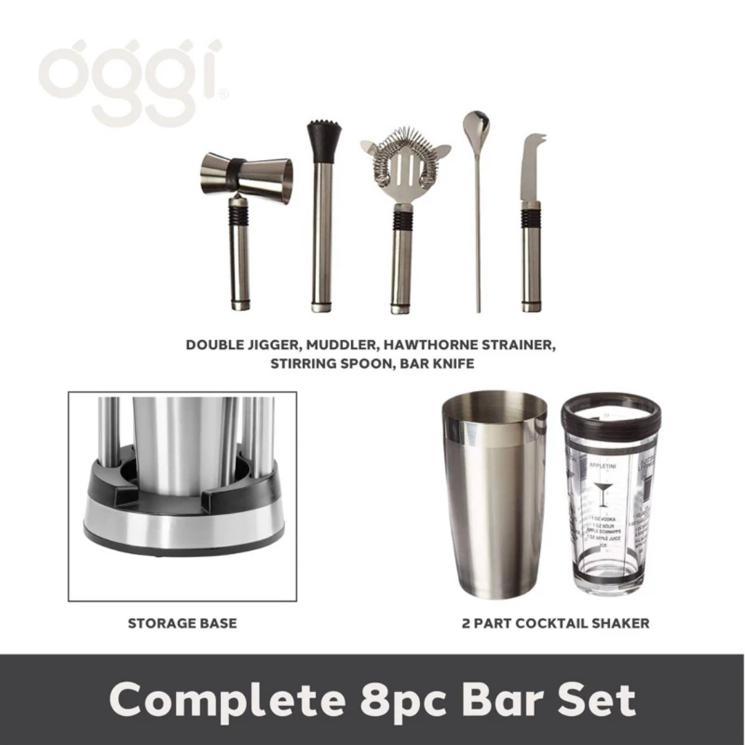 8 pc Compact Barware Set