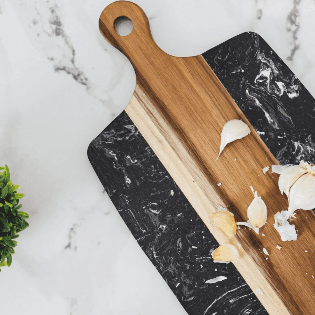 Acacia & Black Marble / Serving Board