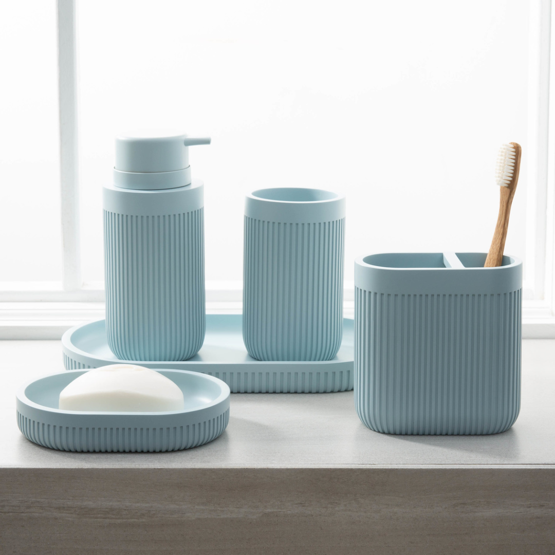 Portacepillos de dientes Corbett de resina azul