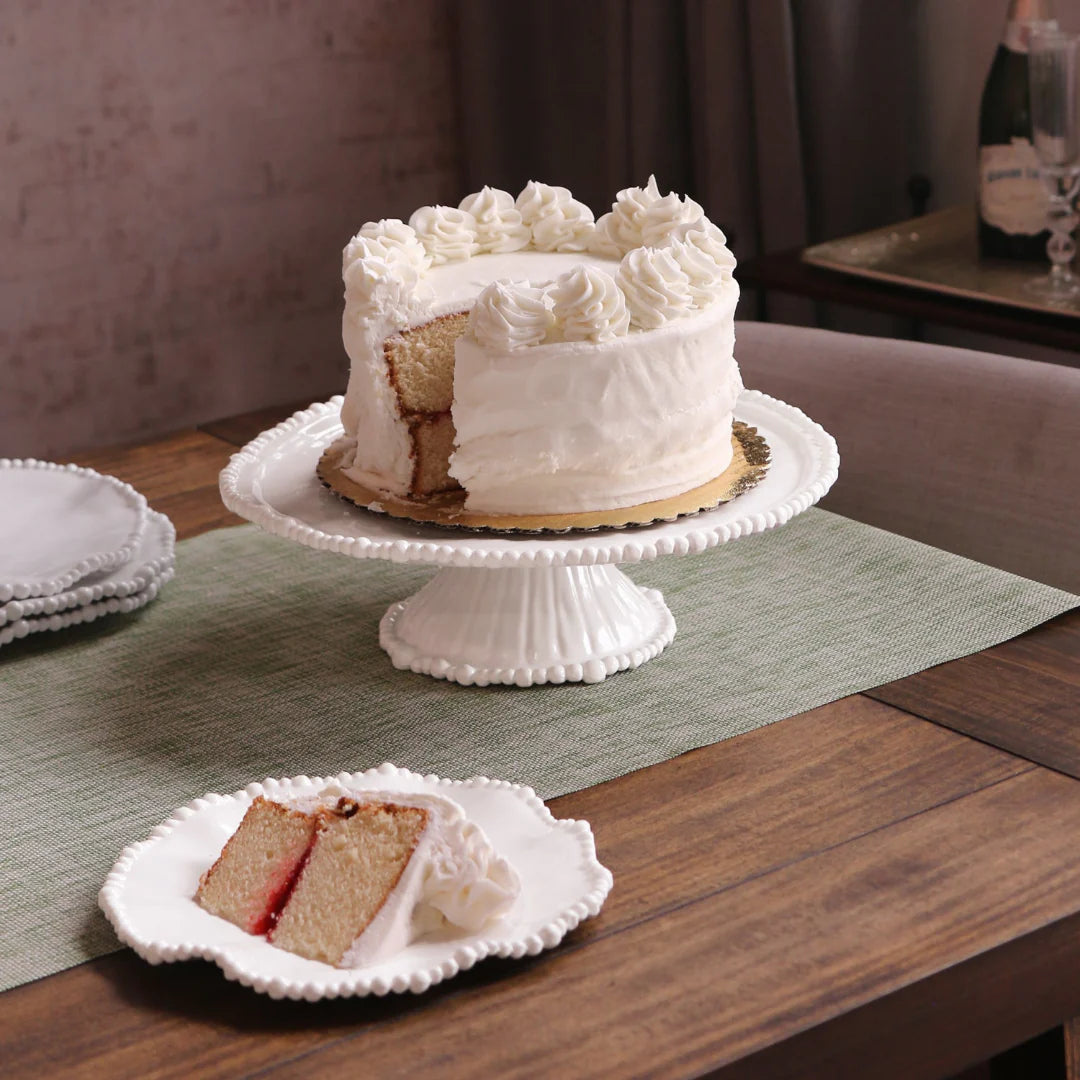 VIDA Alegria Plato Pastel Pequeño Pedestal Blanco