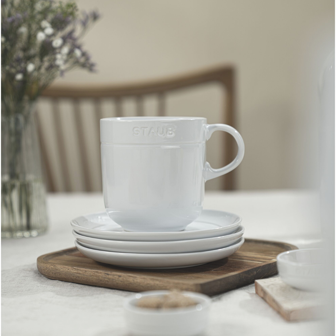 Ceramic 4-pc 16 oz. Mug Set - White