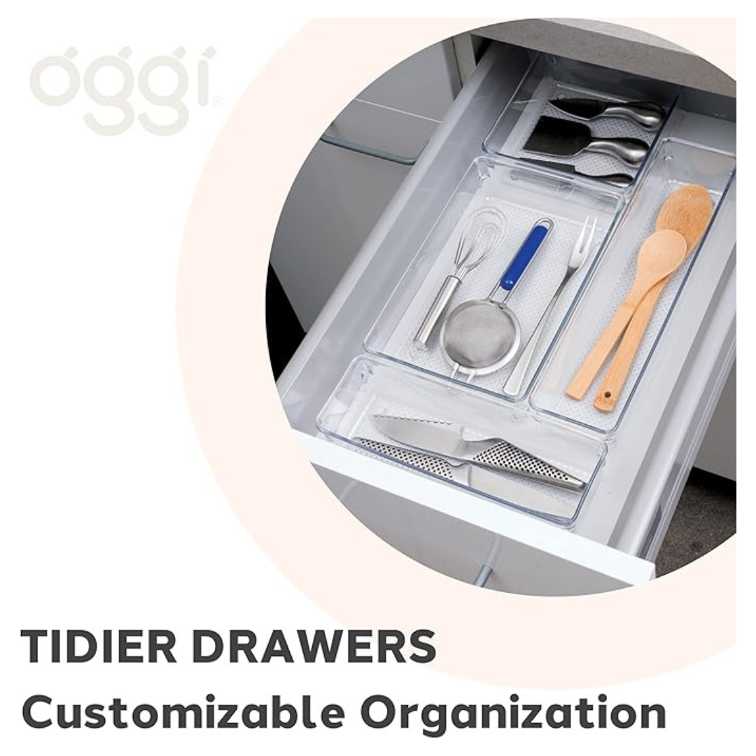 Set of 3 Clear Drawer Organizers