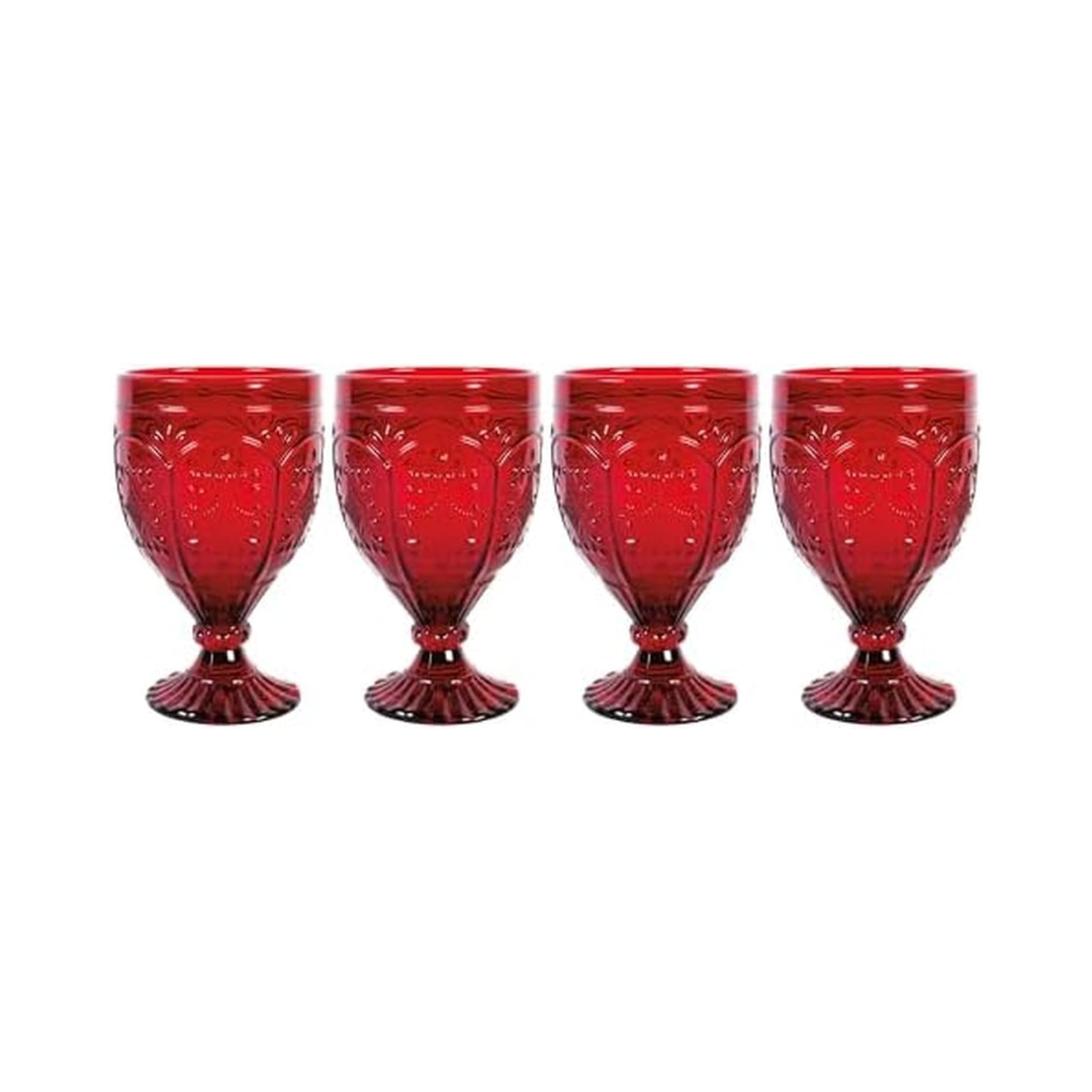 Trestle Glassware Goblets Red, Set Of 4
