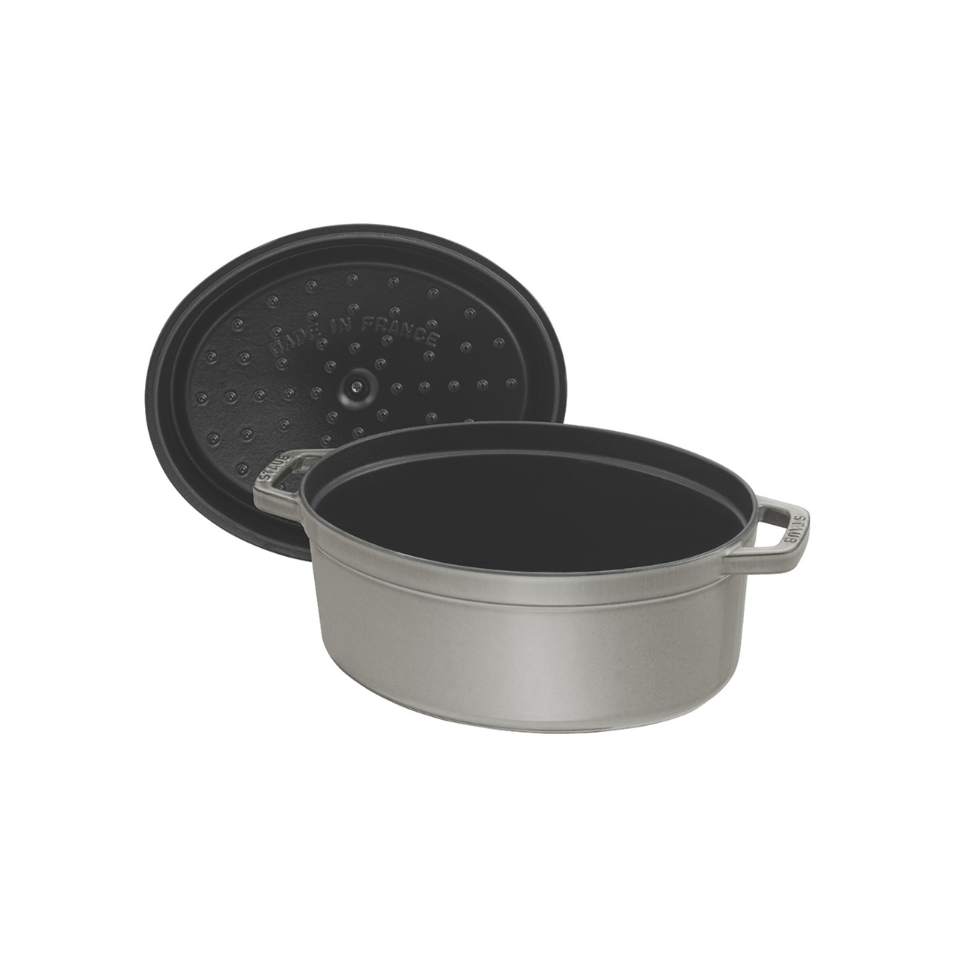 Cast Iron Oval Cocotte 31cm - Graphite Grey