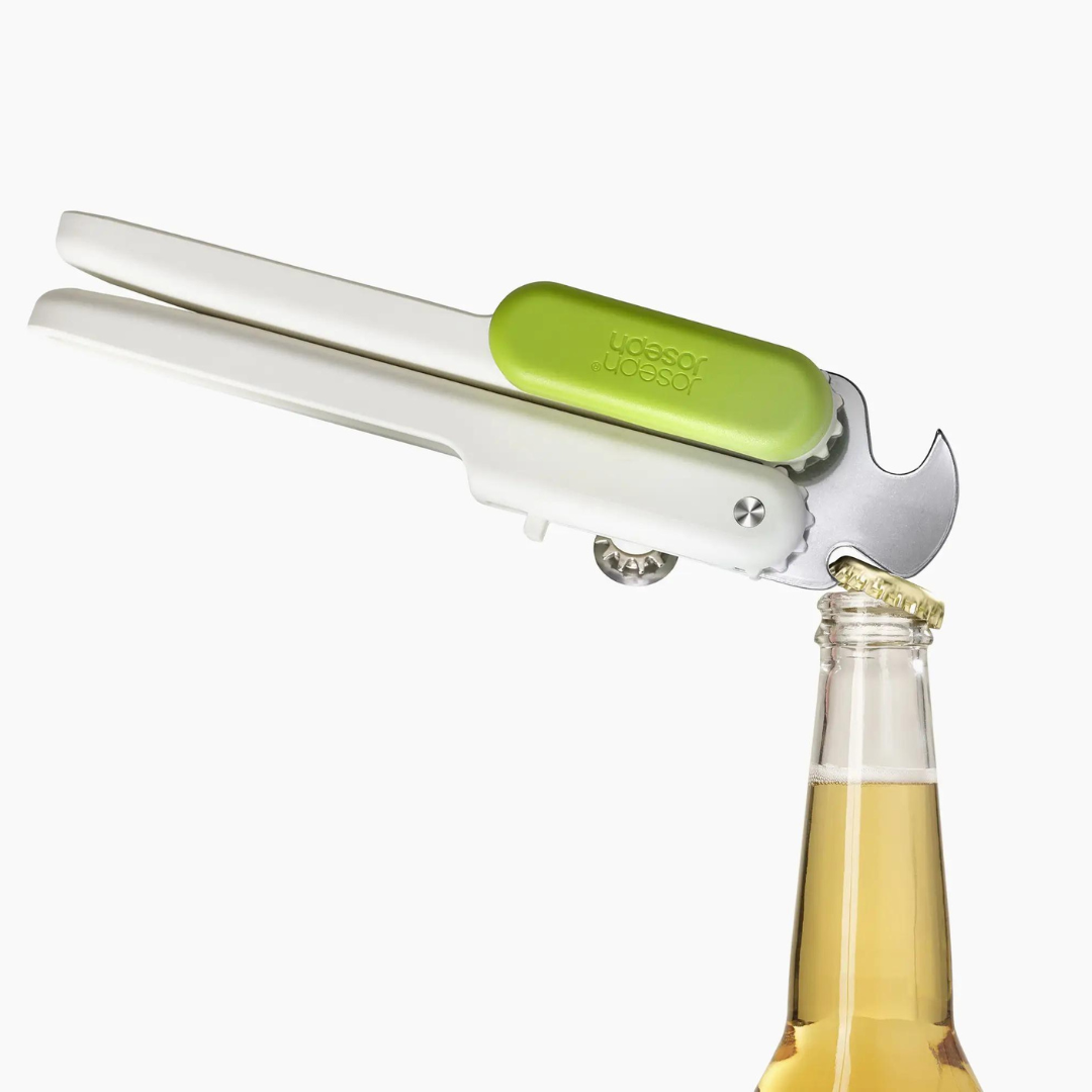 Abrelatas blanco 3 en 1 Pivot™