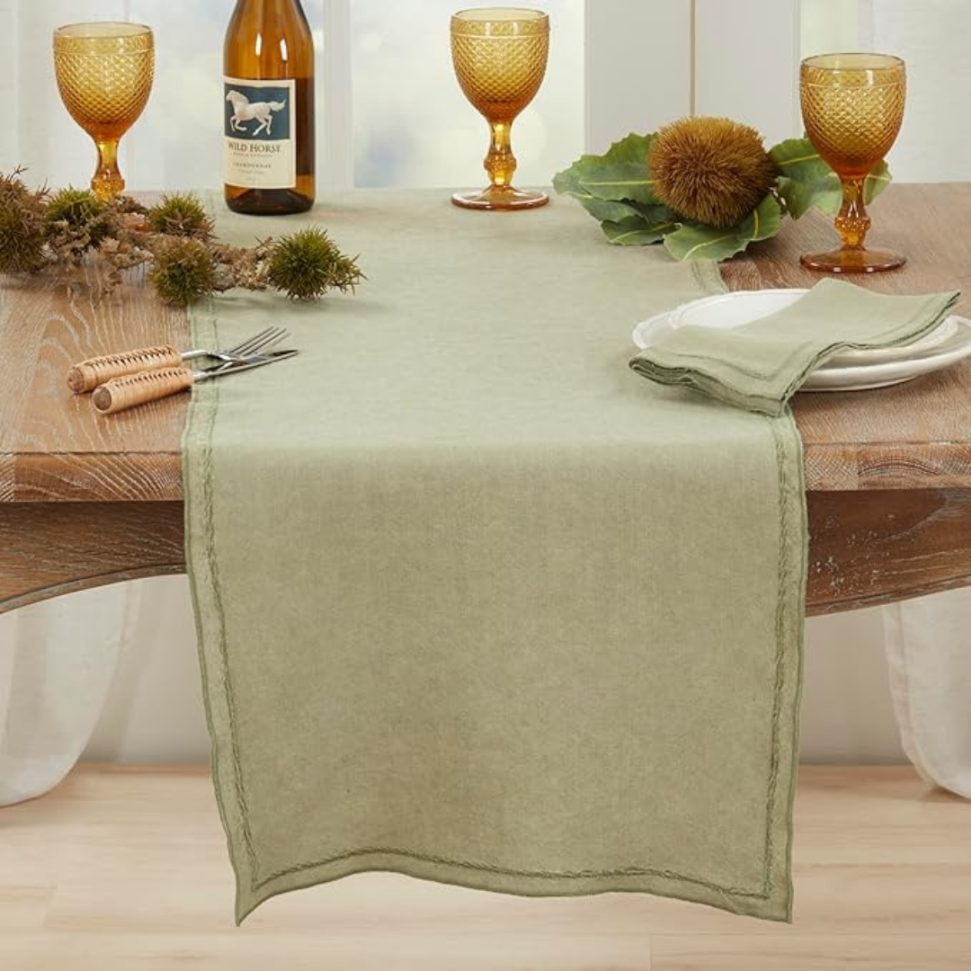 Stonewashed Overlock Border Runner 16x72