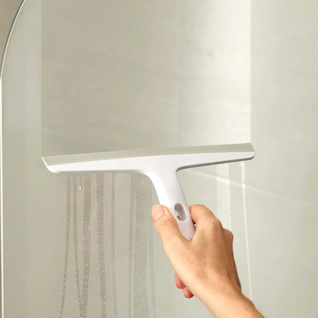 EasyStore™ Light Grey Shower Squeegee with Storage Hook