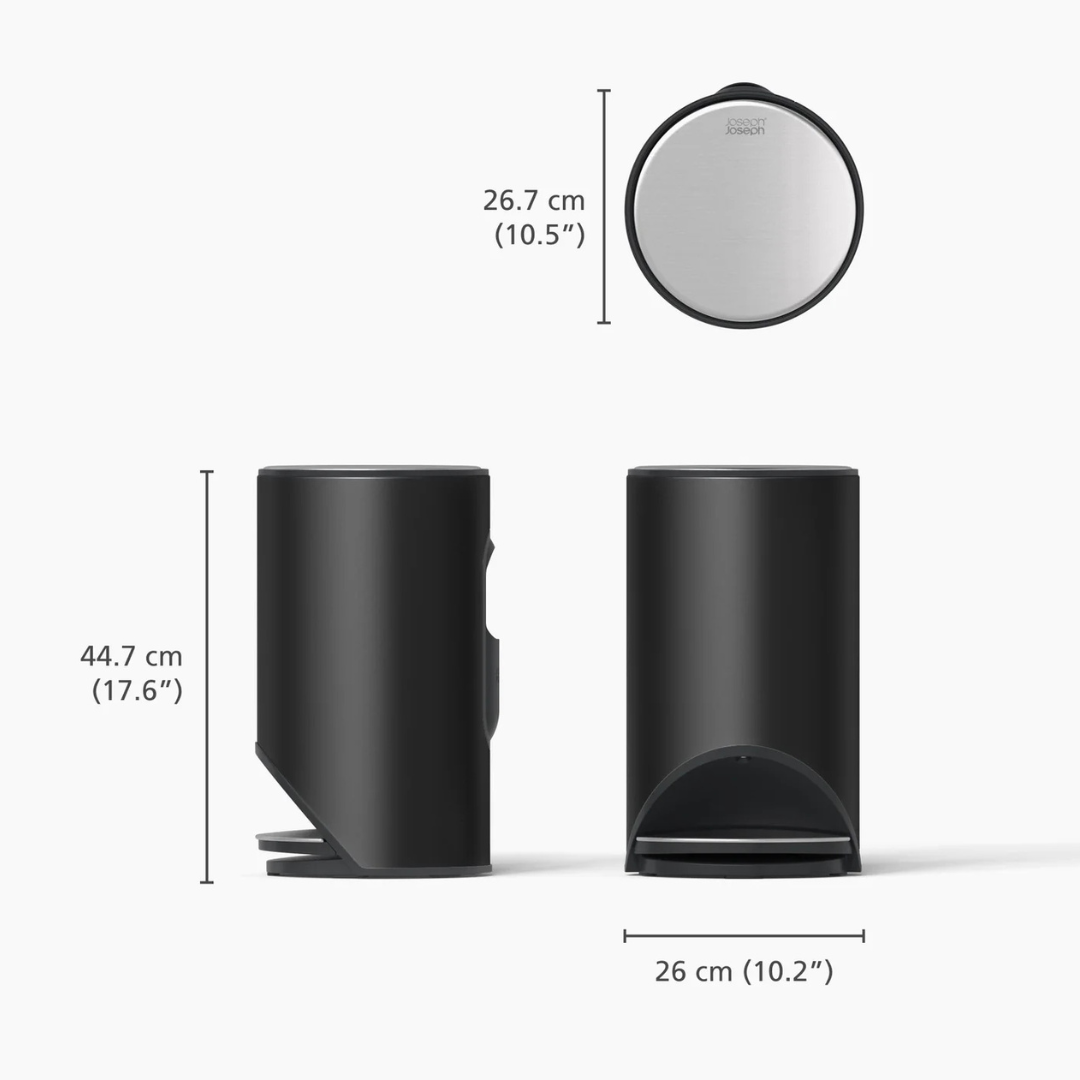 Arc™ 10L Easy-push Matt Black Pedal Bin