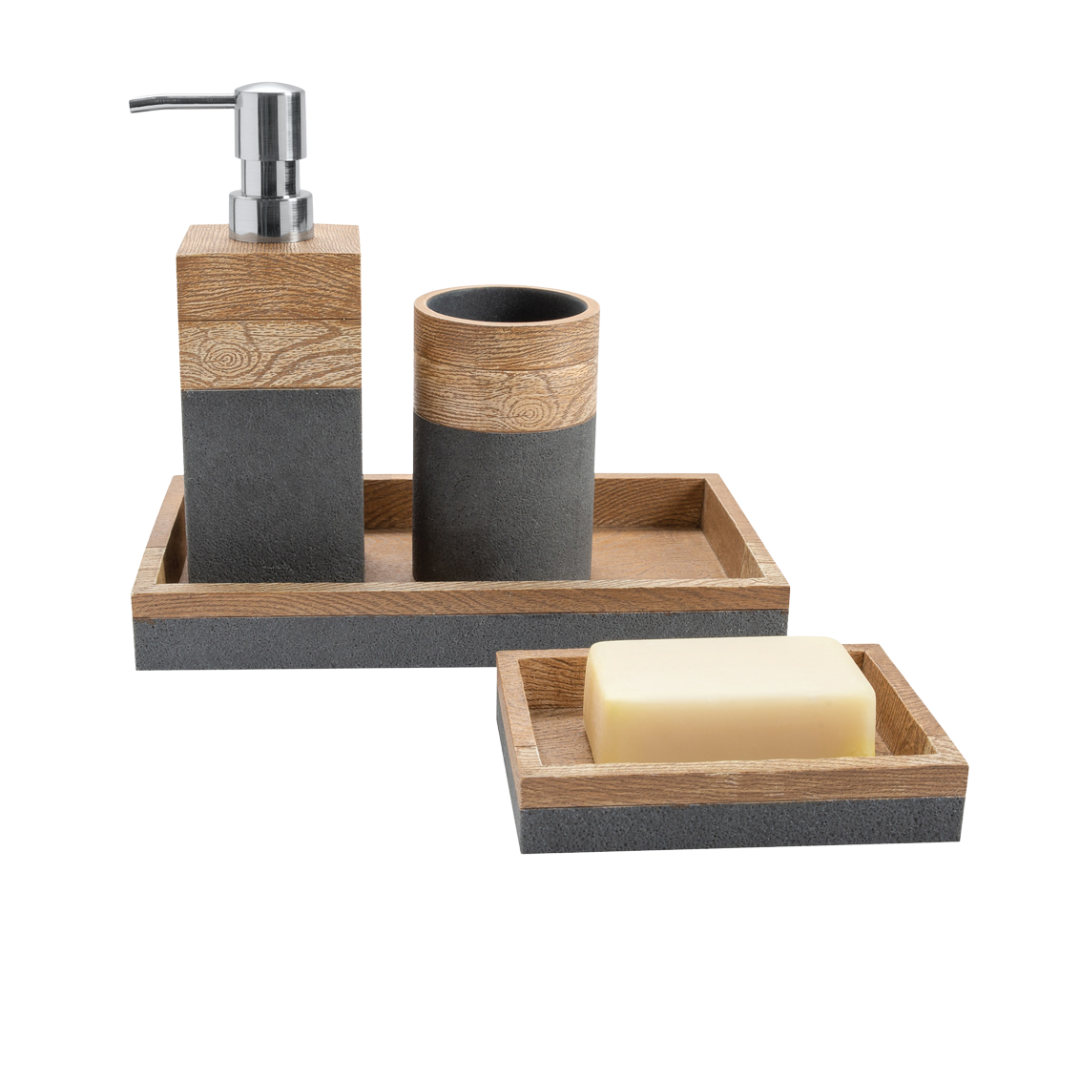 Kenora Soap Dish Resin Grey/Brown