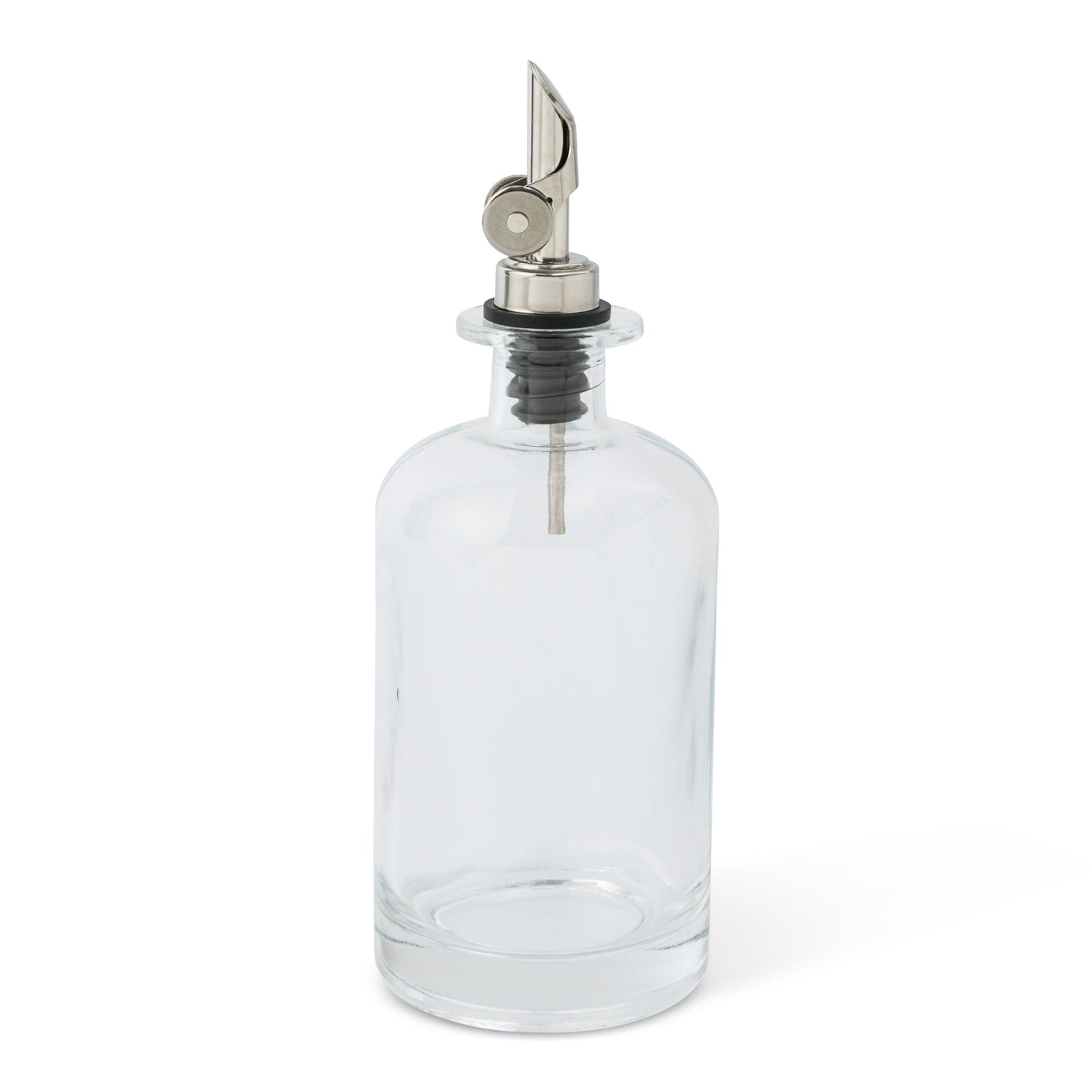 17oz Round Apothecary Oil Bottle W/ Auto Spout Silver
