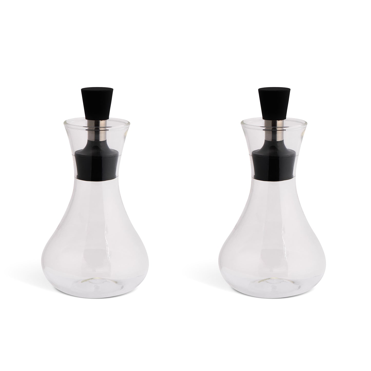 Set Of 2 10.1oz Glass Cruets W/Rubber Stopper