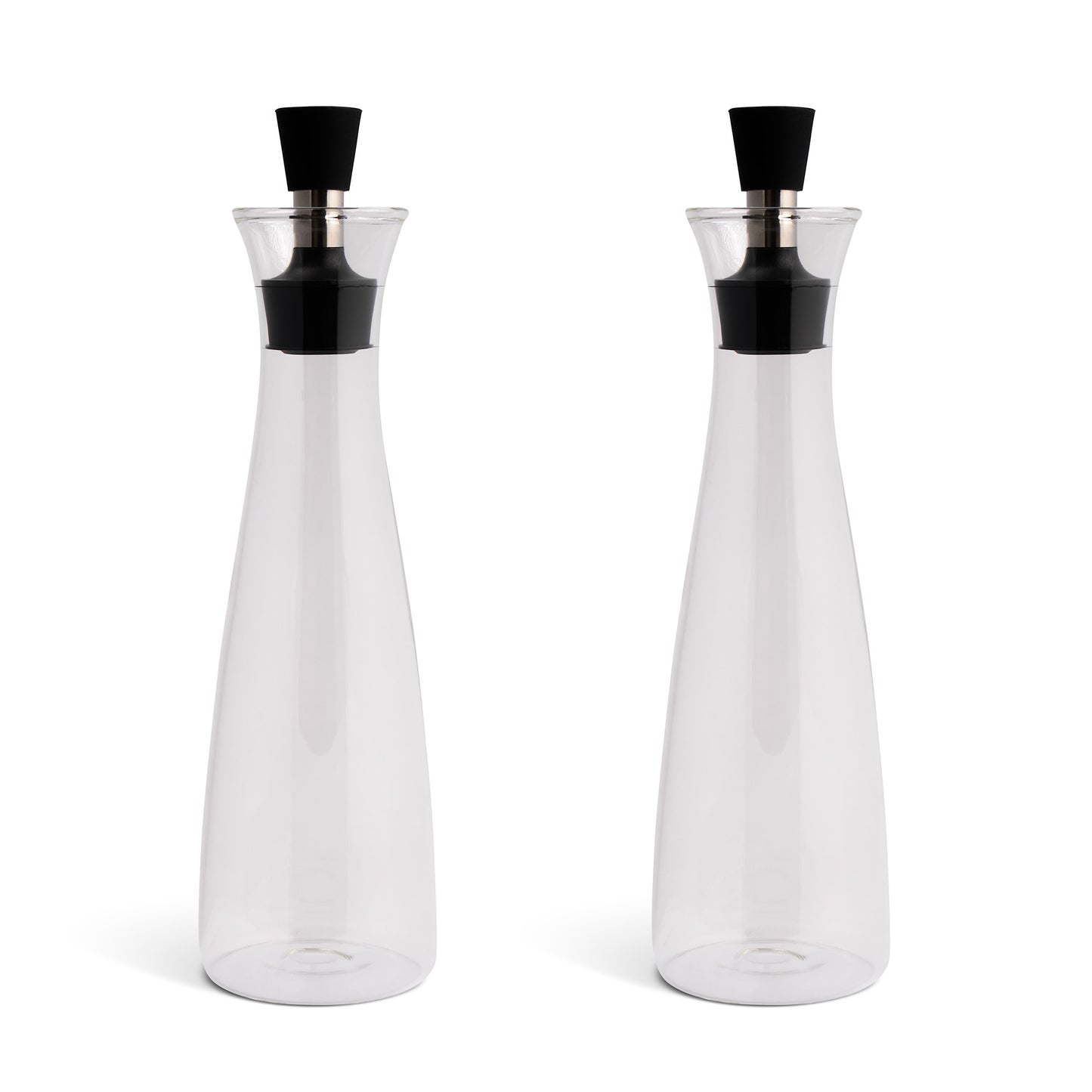 Set Of 2 16.9oz Glass Cruets W/Rubbers Stopper