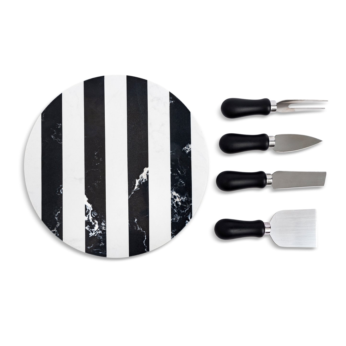 Marble Cheese Set Black/White