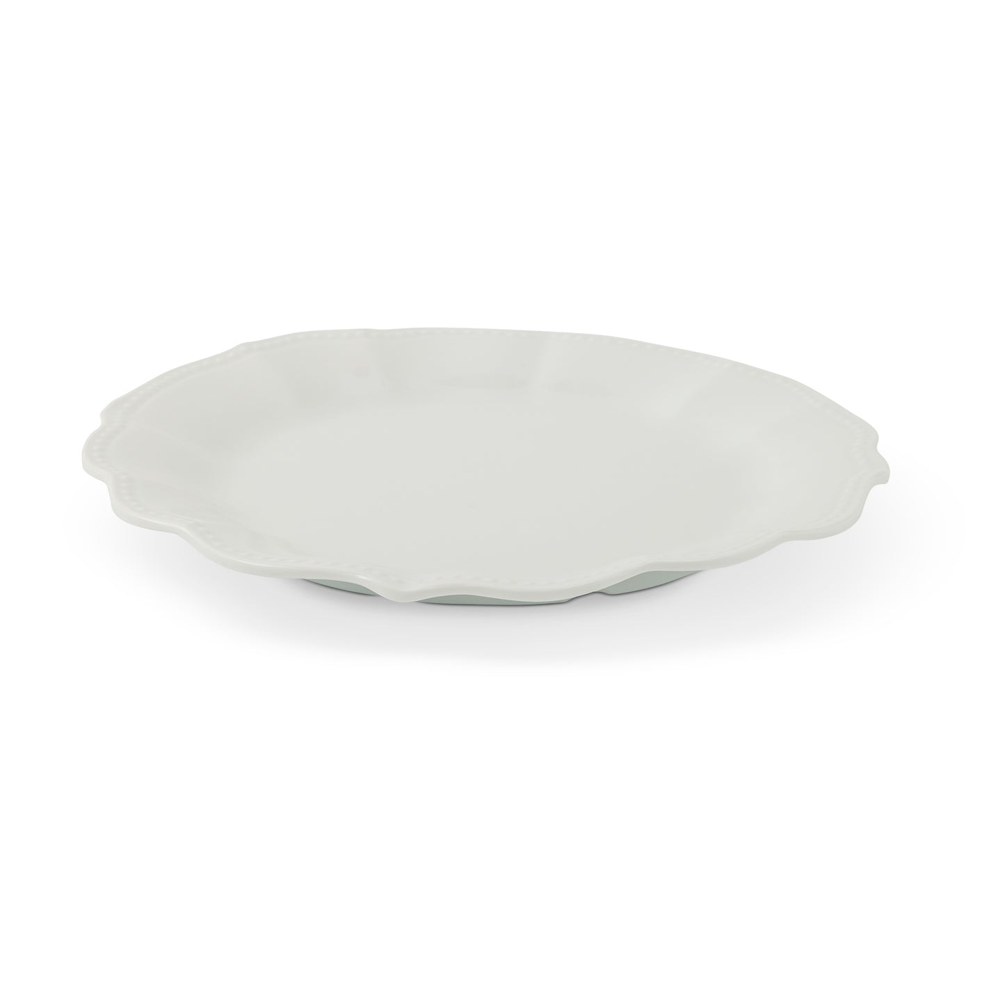 4Pk Dotted Ruffle Edge Melamine Salad Platte White