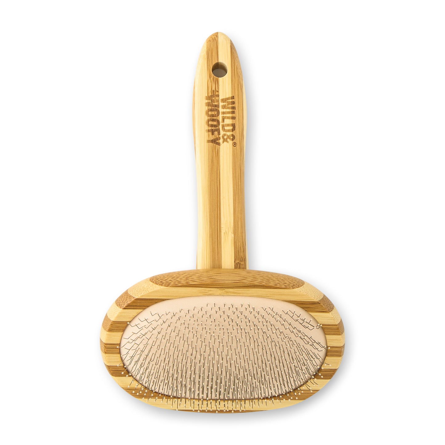 Pet Slicker Brush W/Bamboo Handle Light Mocha