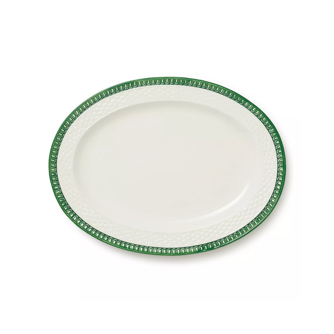 Le Jardin Embossed Rattan Oval Platter 16 x 12in