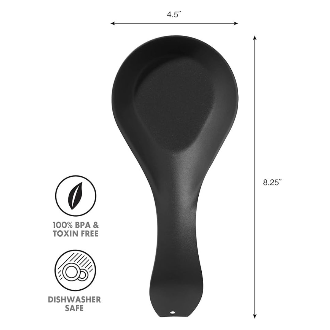 Stainless Steel Spoon Rest - Black